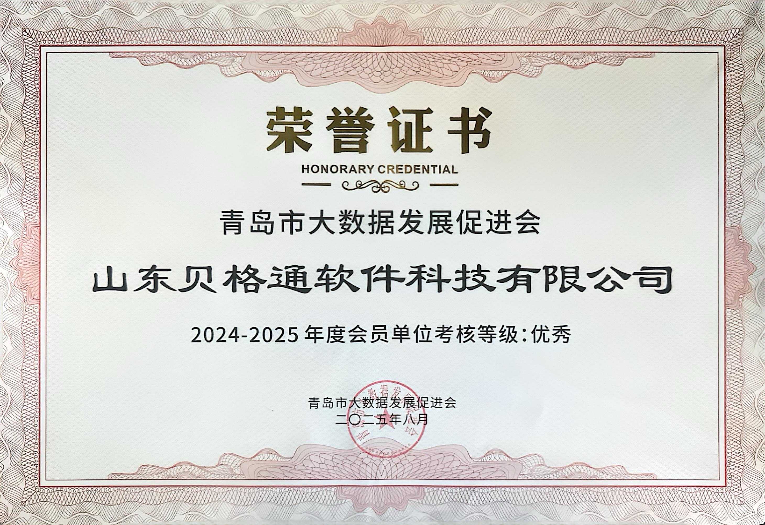 青岛市大数据发展促进会单位优秀奖 (2)(1)